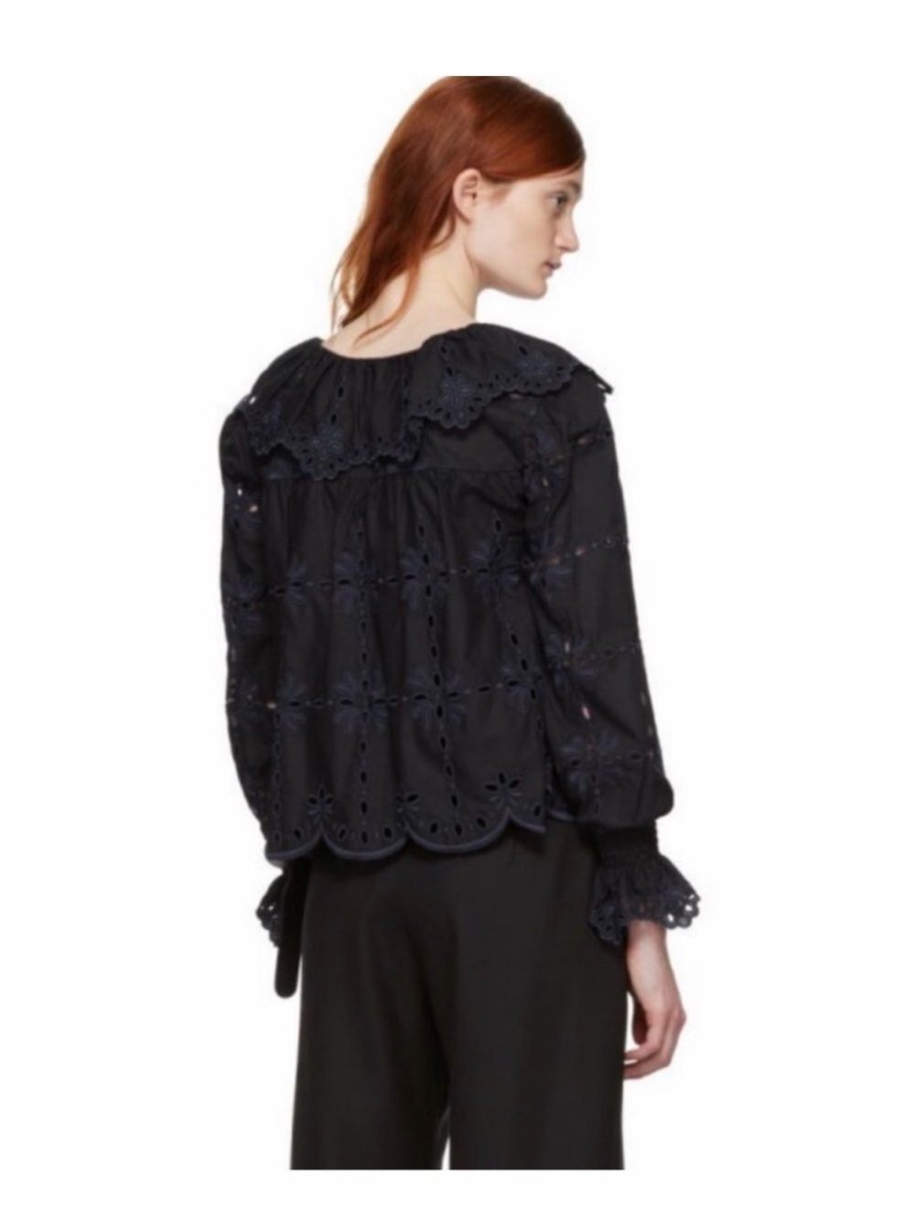 See by Chloe Broderie Anglaise Ruffle Blouse Size EU36/US4 - Picture 2 of 4